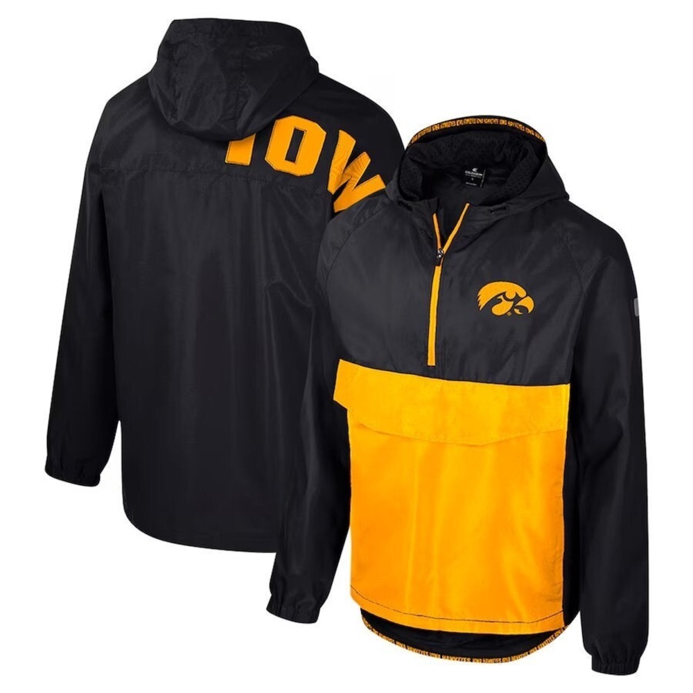 Colosseum Iowa Hawkeyes Reloaded Anorak 1/2 Zip Hooded‎ Jacket - Medium